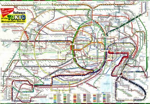 Карта токийского метрополитена. При щелчке по картинке откроется в новом окне в полный размер